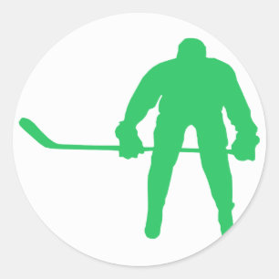 Pegatina Redonda Hockey sobre hielo Kelly Green