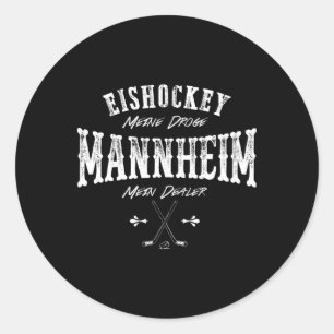 Pegatina Redonda Hockey sobre hielo mi droga Mannheim mi distribuid