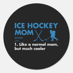 Pegatina Redonda Hockey sobre hielo según definición de mamá deport