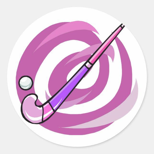 Pegatina Redonda Hockey sobre hierba (Anverso)