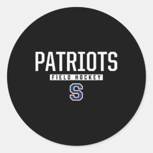Pegatina Redonda Hockey sobre hierba con el logo de los Patriotas d
