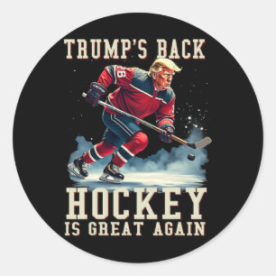 Pegatina Redonda Hockey sobre hierba divertida Trump jugador Guay V