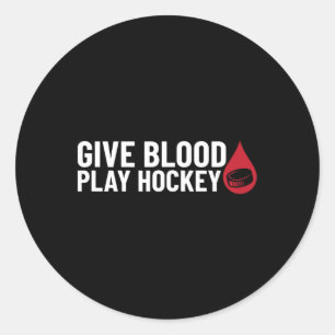 Pegatina Redonda Hockey sobre juego de sangre para dar diversión