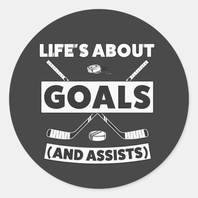 Pegatina Redonda Hockey Team Spirit Quote Tee (Anverso)