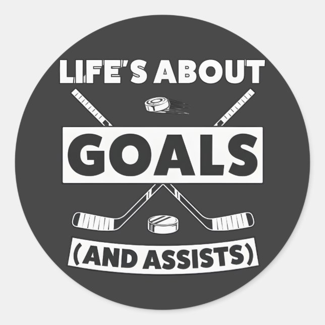 Pegatina Redonda Hockey Team Spirit Quote Tee (Anverso)