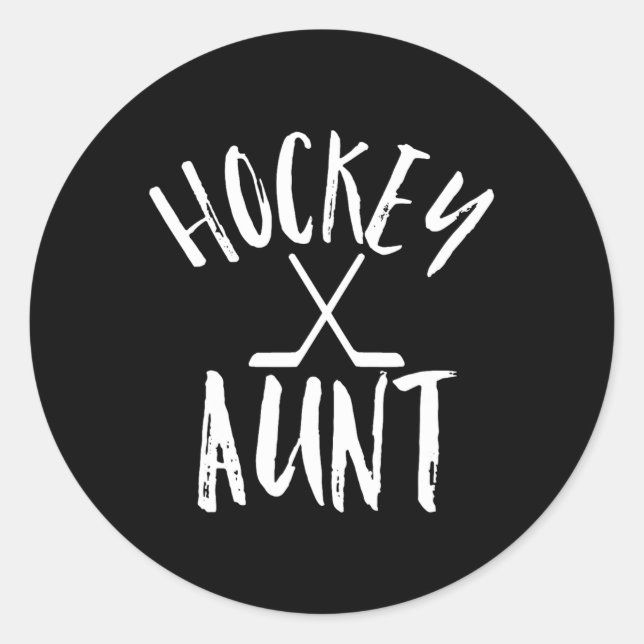 Pegatina Redonda Hockey Tía Deportes Ventiladores mujeres saludan r (Anverso)