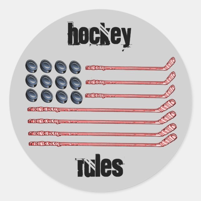 PEGATINA REDONDA HOCKEY USA (Anverso)