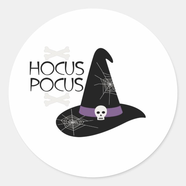 Pegatina Redonda Hocus Pocus (Anverso)