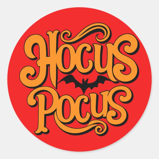 Pegatina Redonda Hocus Pocus Halloween (Anverso)