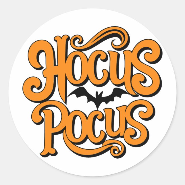 Pegatina Redonda Hocus Pocus Halloween (Anverso)