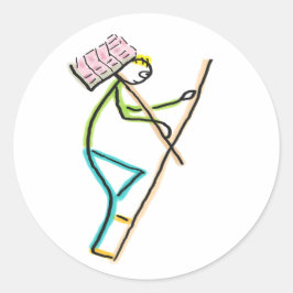 Pegatina Redonda Hod Carrier Stickman