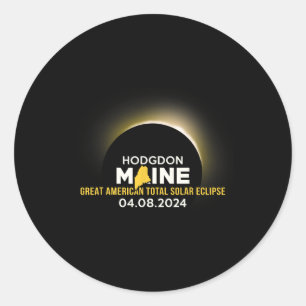 Pegatina Redonda Hodgdon Maine Me Eclipse Solar Total 2024