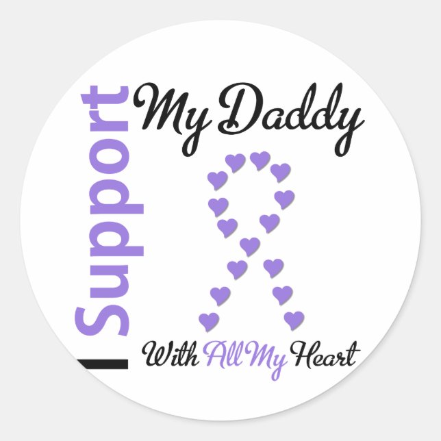 Pegatina Redonda Hodgkins Lymphoma Support Daddy (Anverso)