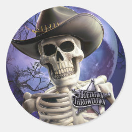 Pegatina Redonda Hoedown Throwdown, Boney James Skeleton