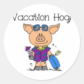 Pegatina Redonda Hog de vacaciones