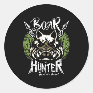 Pegatina Redonda Hog Hunting Fun Boar Hunter Gift