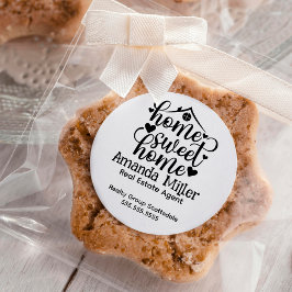 Pegatina Redonda Hogar abierto de agente inmobiliario Realtor perso