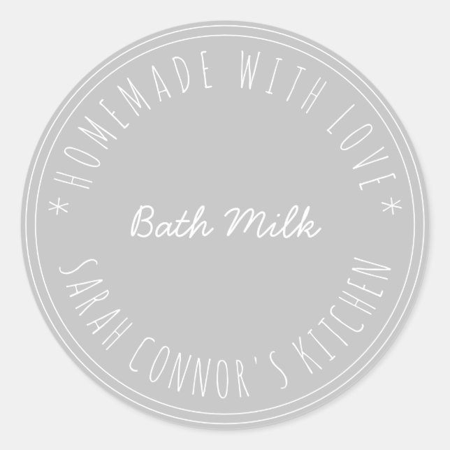 Pegatina Redonda Hogar hecho con amor Bath Milk Kraft Spa (Anverso)