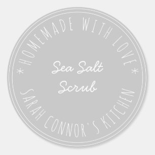 Pegatina Redonda Hogar hecho con amor Salt Scrub Kraft Spa