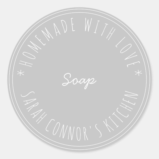 Pegatina Redonda Hogar hecho con amor Soap Kraft Spa (Anverso)