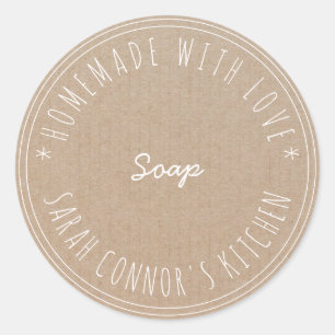 Pegatina Redonda Hogar hecho con amor Soap Kraft Spa