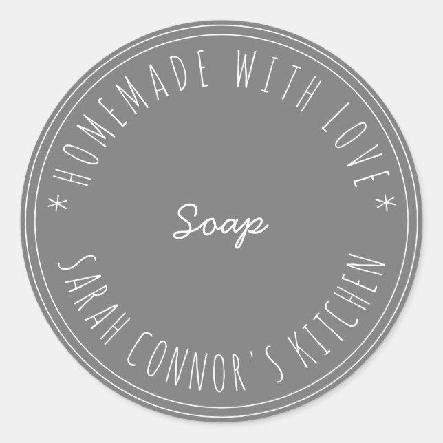 Pegatina Redonda Hogar hecho con amor Soap Kraft Spa (Anverso)