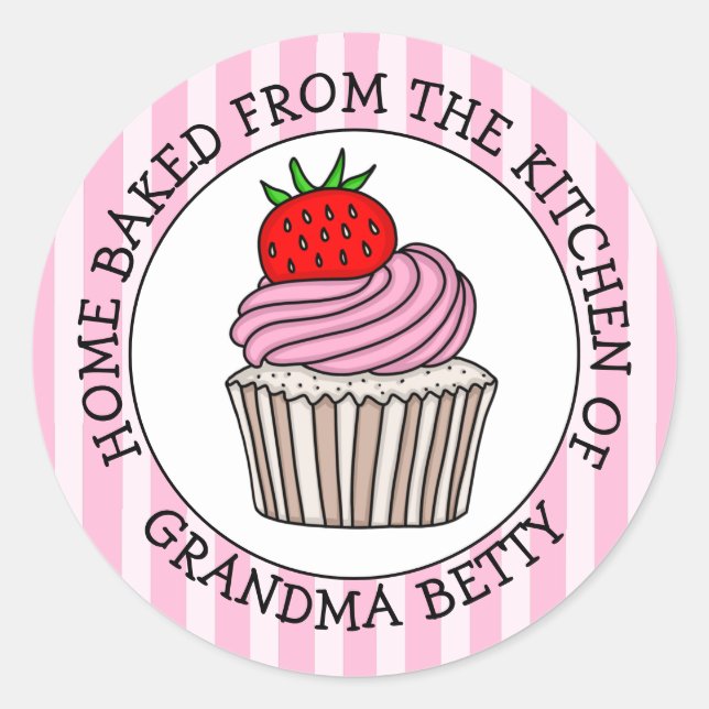 Pegatina Redonda Hogar personalizado falsificado por (Anverso)