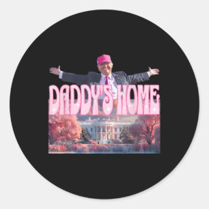 Pegatina Redonda Hogar Real Donald Pink Preppy Edgy Good Man Trump