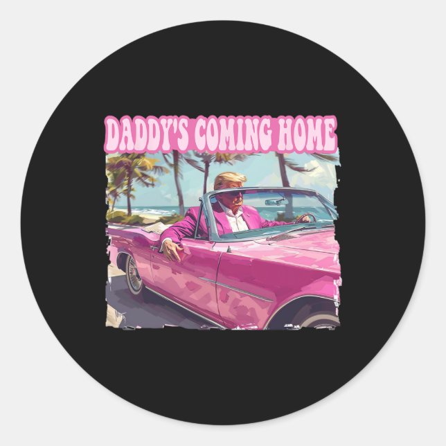 Pegatina Redonda Hogar Trump Camisas divertidas Maga Donald Trump 2 (Anverso)