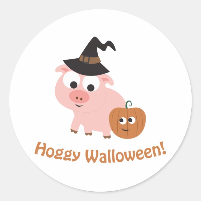 Pegatina Redonda ¡Hoggy Walloween! (Anverso)
