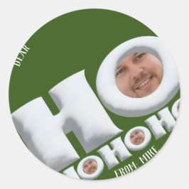 Pegatina Redonda ¡HOHOHO! Papá gracioso se enfrenta a pegatinas de 