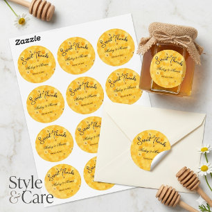 Pegatina Redonda Hoja clásica de favor de miel personalizada