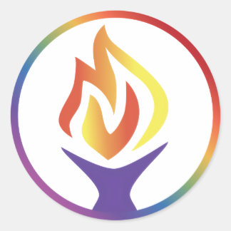 Pegatina Redonda Hoja de 1 1/2" Calcomanías con logotipo de UUCF