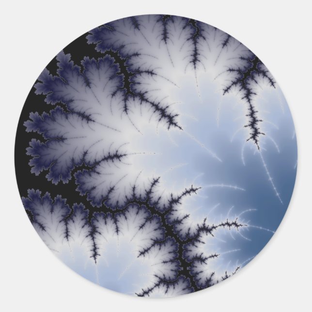 Pegatina Redonda Hoja de invierno (Anverso)