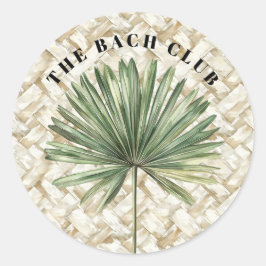 Pegatina Redonda Hoja de Palma Tropical | Club Bach
