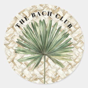 Pegatina Redonda Hoja de Palma Tropical Club Bach