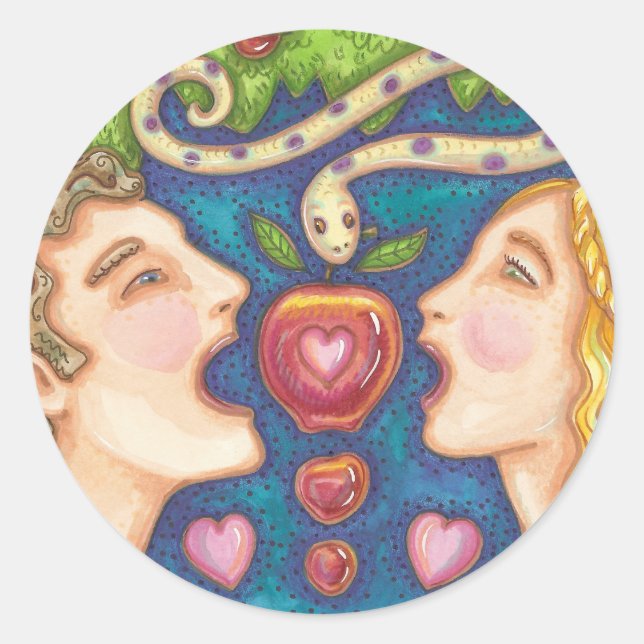Pegatina Redonda Hoja de PEGATINAS de la Educación Adam and Eve APP (Anverso)