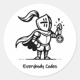 Pegatina Redonda Hoja de Pegatinas del Reino de Algoritmia