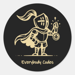 Pegatina Redonda Hoja de Pegatinas del Reino de Algoritmia