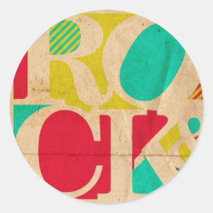 Pegatina Redonda Hoja de pegatinas grunge Rock n Roll