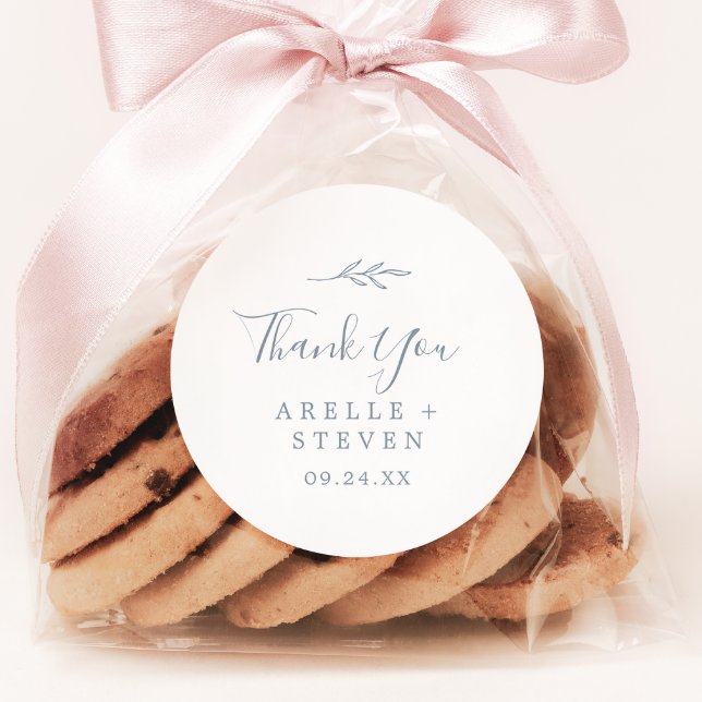 Pegatina Redonda Hoja mínima | Dusty Blue Gracias Por Favor Pegatin (Subido por el creador)