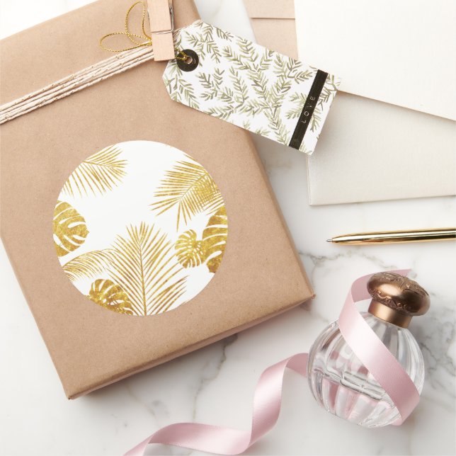 Pegatina Redonda Hojas 10 (Regalar)