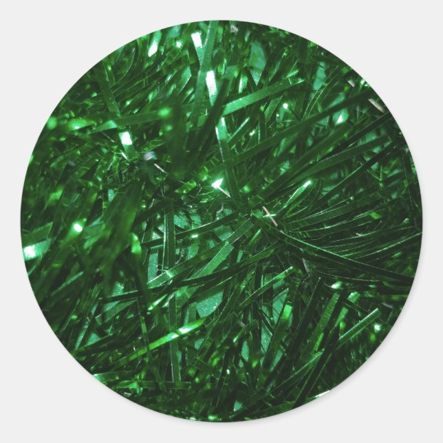 Pegatina Redonda hojas de árbol de navidad artificial (Anverso)