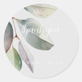 Pegatina Redonda  Hojas de eucalipto elegantes 