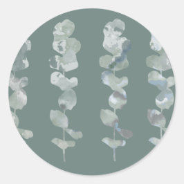 Pegatina Redonda Hojas de Eucalyptus