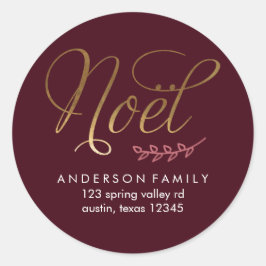 Pegatina Redonda Hojas de invierno