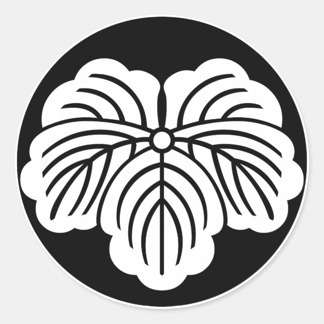 Pegatina Redonda Hojas de marfil en torta de arroz (Anverso)