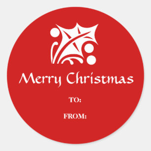 Pegatina Redonda Hojas huecas y bayas Etiquetas para regalo de Navi