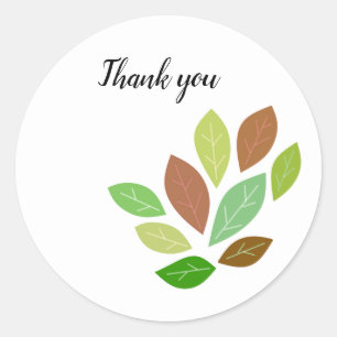 Pegatina Redonda Hojas limpias y simples