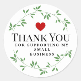 Pegatina Redonda Hojas redondas verdes | gracias